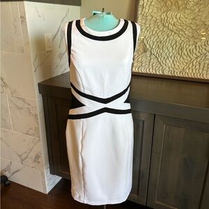 Worthington White Sleeveless Sheath Midi Dress